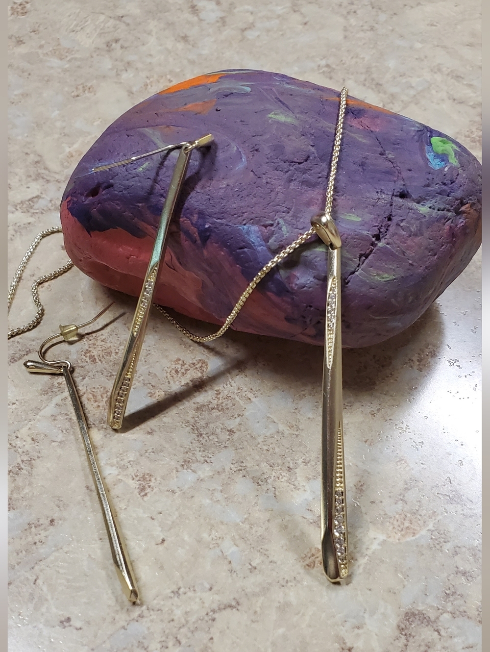Kendra Scott Gold-tone And Crystal Bar Earrings